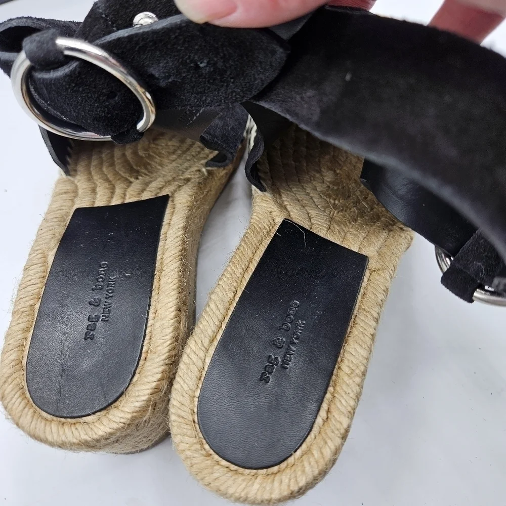 NWB Rag & Bone Calla black suede sandals size 7.5
